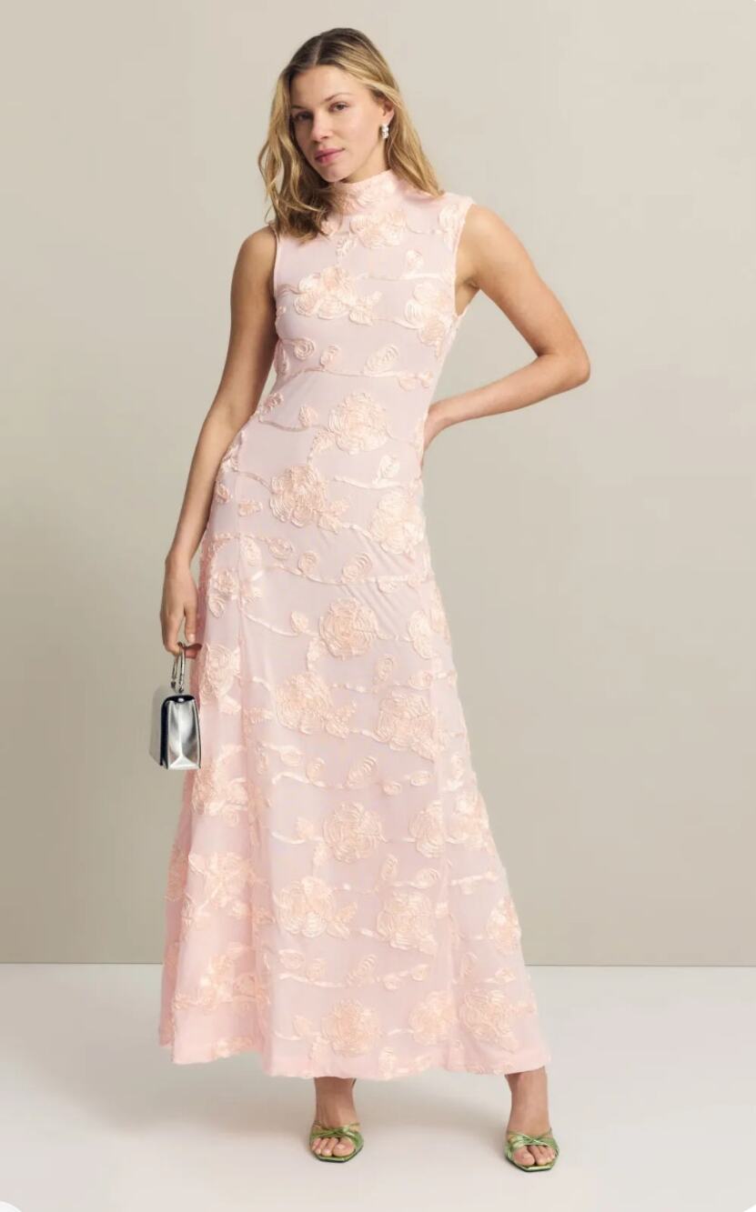 ROTATE Birger Christensen Flower Mesh Maxi Dress US 4